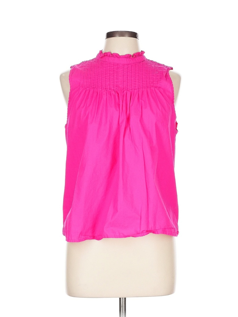 J. Crew Sleeveless Smocked Neck Hot Pink Women’s Top